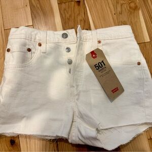 Levi's Crisp White 501 Button-Fly Shorts - Never Worn